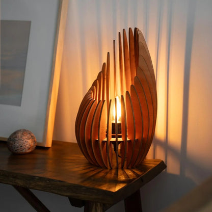 Handmade wooden scandinavian table lamp from Barcelona. Floor lamp
