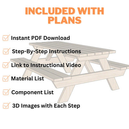 Picnic Table Plans Step-by-Step Instructions