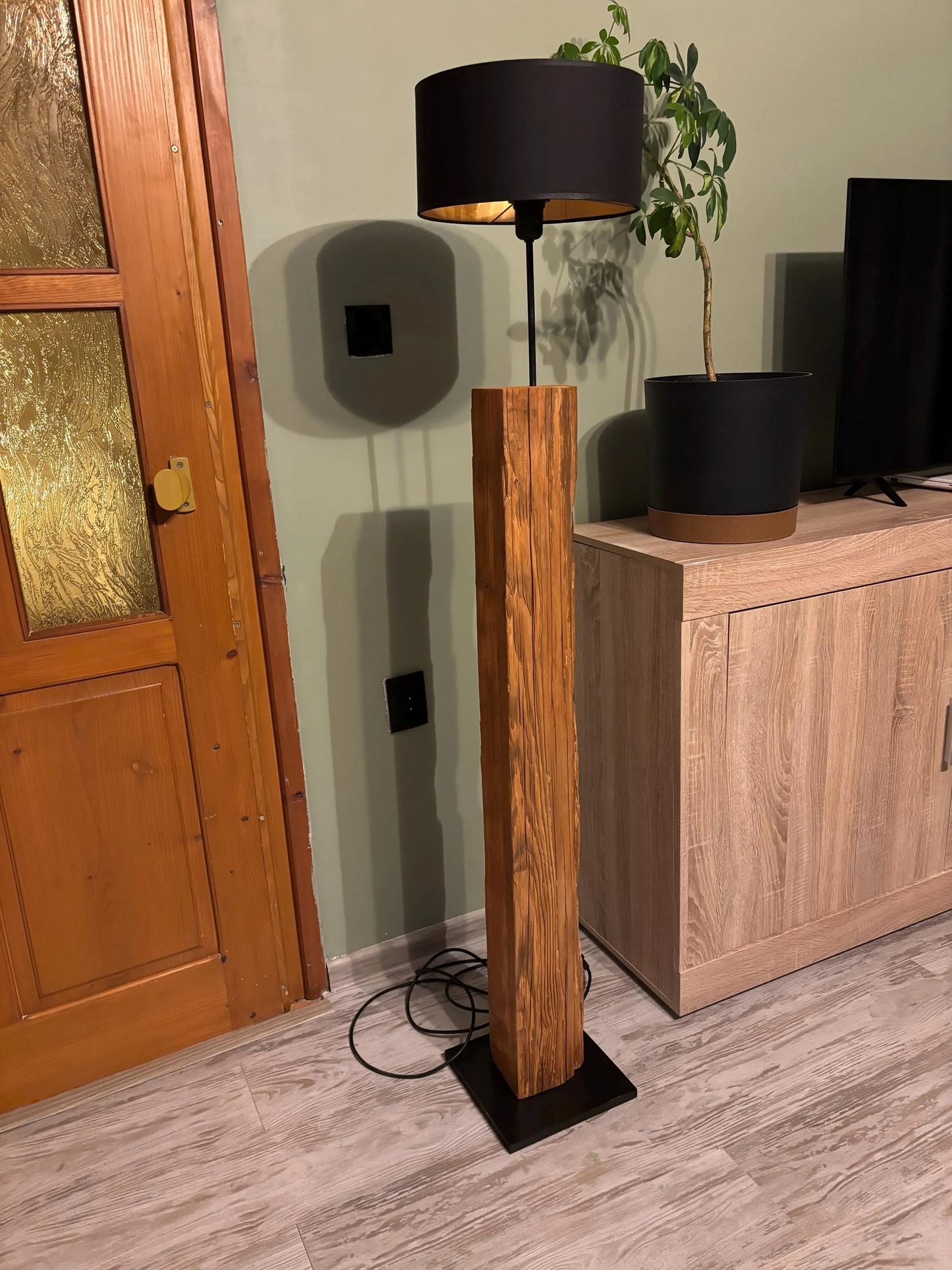 Rustic Larch Floor Lamp