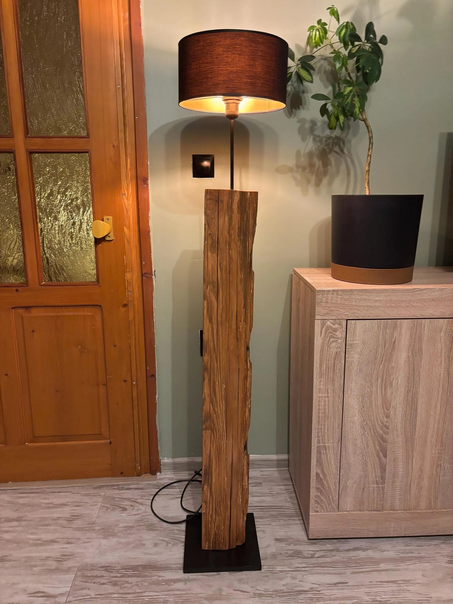 Rustic Larch Floor Lamp