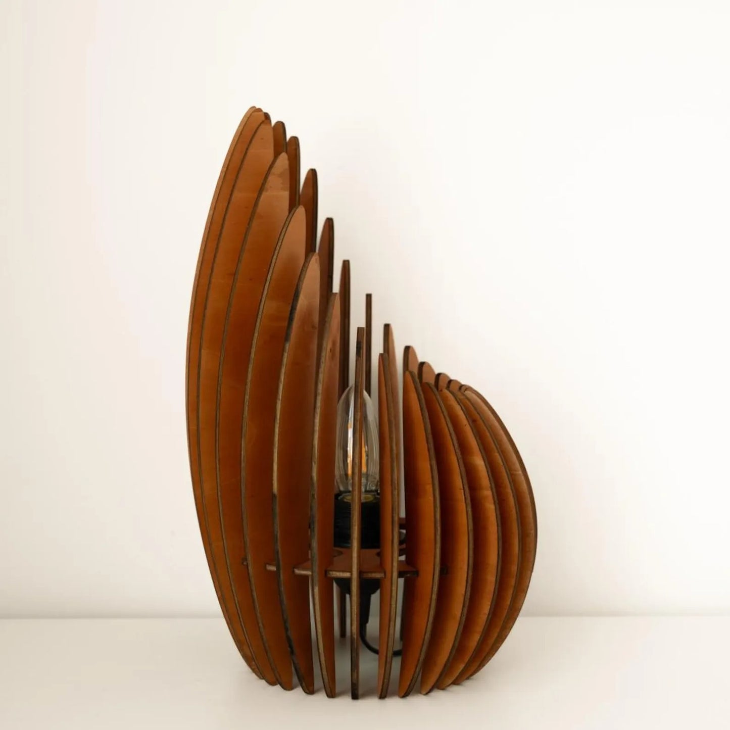 Handmade wooden scandinavian table lamp from Barcelona. Floor lamp