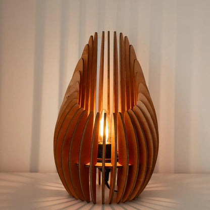 Handmade wooden scandinavian table lamp from Barcelona. Floor lamp